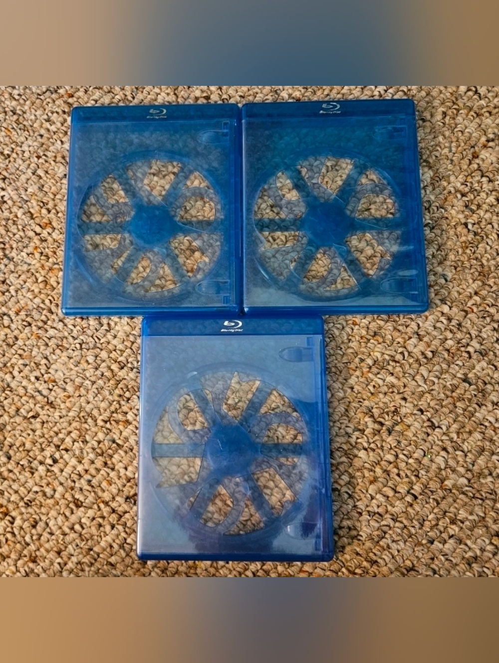 3 Replacement Single Disc Blu Ray Cases